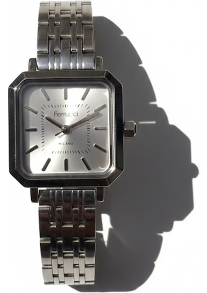 Kadın Kol Saati Gümüş Renk, Köşeli Kadran – Şık Metal Kordon, 2 Yıl Garantili