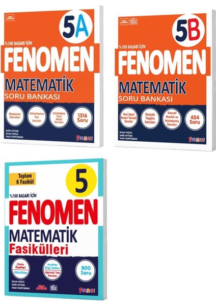 Fenomen Okul 2025 5. Sınıf Matematik A + B Soru + Fasikül Seti Seti 3 Kitap fiyatları