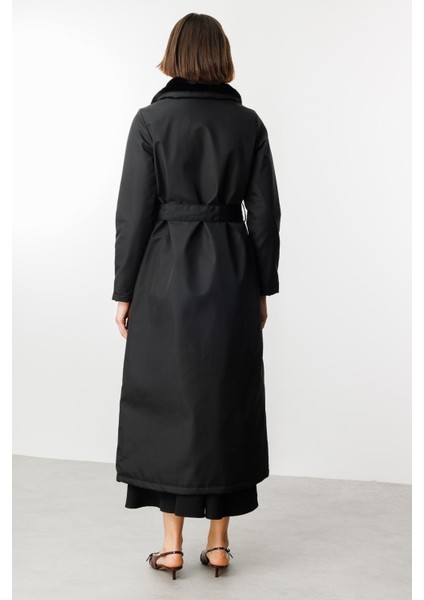 Zippy Zamansız Spor Garnili Dolgulu Kaban Manto-Siyah