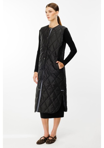 Mrn Çizgi Detaylı Zamansız Kapitone Yelek.-Siyah fiyatları