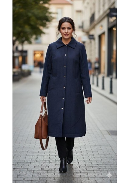 Jakar Kapitone ve Krep Garni Detaylı Mevsimlik Içi Astarlı Trench Ferace Kap-Laci modelleri