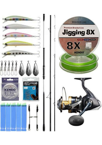 Yekoutdoor Surf Seti Shimano Kamış Beastmaster K Surf Hybrid 4,50M 225G 3pc K-Type Dps & Shimano Makina Spheros 8000 Sw A Hg