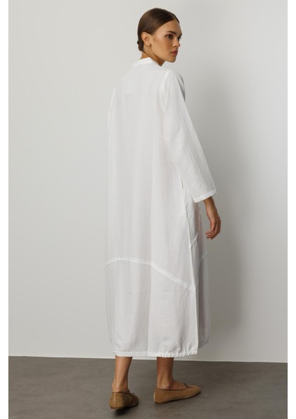 Ipekçe Kumaşı Sayesinde Hafif ve Ferah Spor Kap - Ferace-Beyaz