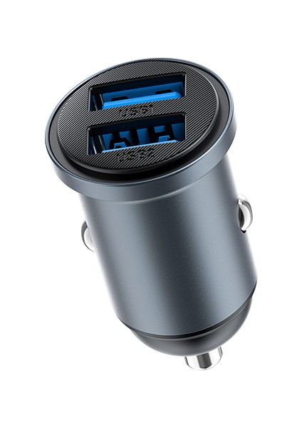 WI-CC031 Nano Lite Serisi Dual Usb-A Hızlı Şarj Özellikli Araç Şarj Aleti Pd 12W Gri indirimleri