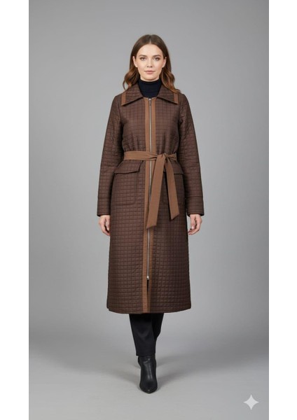 Jakar Kapitone ve Düz Garni Kumaşlı Içi Komple Astarlı Mevsimlik Kullanım Imkanı Sunan Trench Kap-Kahve modelleri