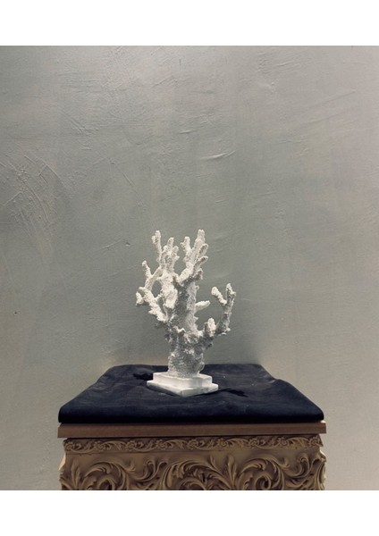 Dekoratif Mercan Biblo – 25X22 cm Polyester Deniz Temalı Ev & Ofis Dekorasyonu