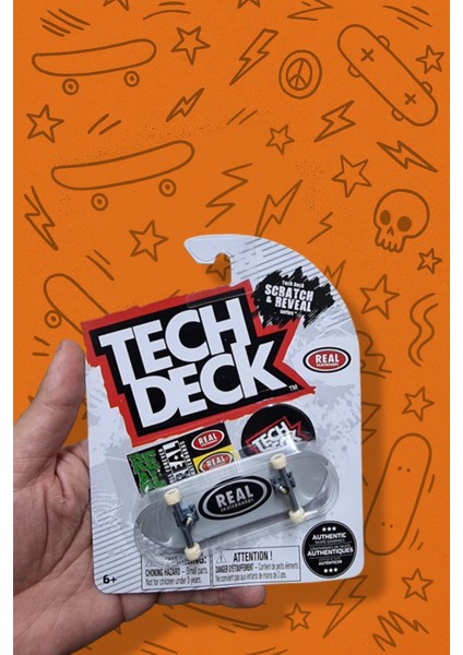 Tech Deck – Real Skateboards – Beyaz Gri Klasik Seri – Tekli Parmak Kaykay