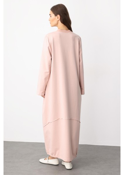 Spor Dikiş Detaylı Döküm Pamuk Karışımlı Örme Kap/ferace-Pudra indirimleri