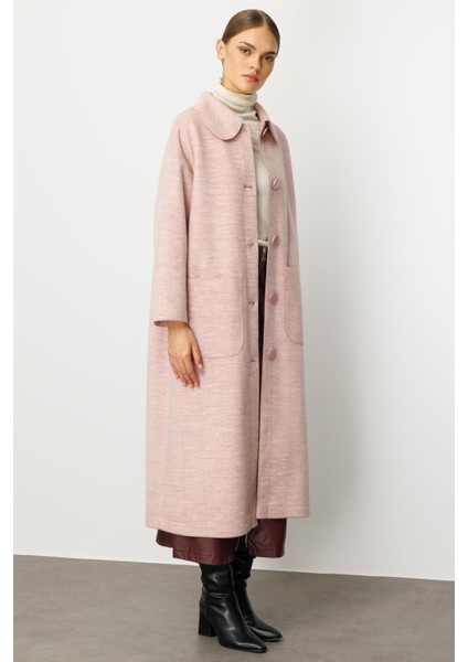 Sweety Yün Içerikli Astarsız Kaban Yada Kap Olarak Kullanım Sunan Trench Kaban-Pudra fiyatları