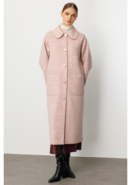Sweety Yün Içerikli Astarsız Kaban Yada Kap Olarak Kullanım Sunan Trench Kaban-Pudra indirimleri
