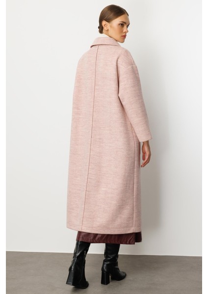 Sweety Yün Içerikli Astarsız Kaban Yada Kap Olarak Kullanım Sunan Trench Kaban-Pudra