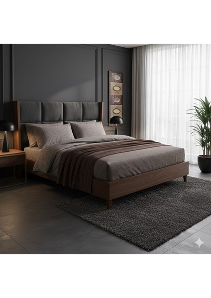 Triko Battaniyeli Nevresim Takımı Çift Kişilik Kahve