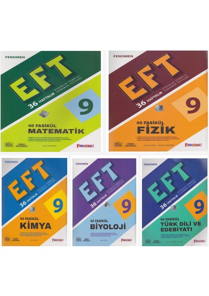 Fenomen 9. Sınıf Eft Set ( Matematik & Fizik & Kimya & Biyoloji & Edebiyat )