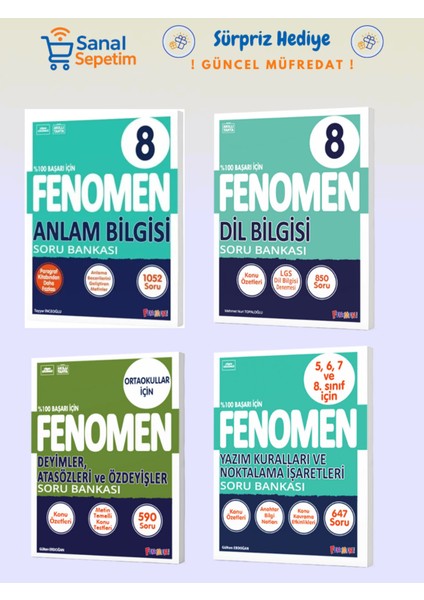 8. Sınıf Anlam Bilgisi - Dil Bilgisi - Deyimler ve Atasözleri - Yazım Kuralları Set Soru Bankaları