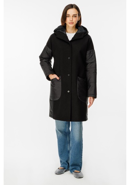 Sporty Kaşe ve Kapitone Uyumlu Özel Kaban-Siyah fiyatları