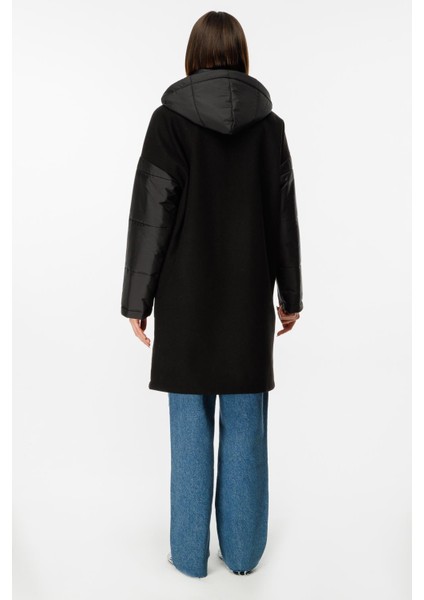 Sporty Kaşe ve Kapitone Uyumlu Özel Kaban-Siyah indirimleri