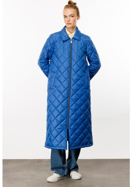 Paris Hafif Elyaf Yalıtımlı Baharlık Trençkot Kap Kaban-Mavi modelleri