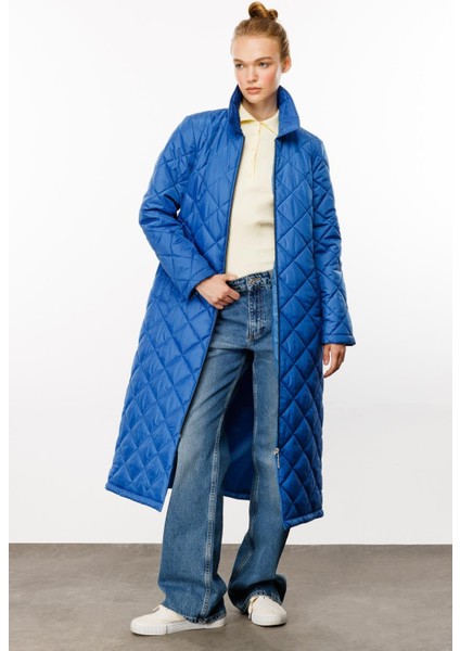 Paris Hafif Elyaf Yalıtımlı Baharlık Trençkot Kap Kaban-Mavi fırsatları