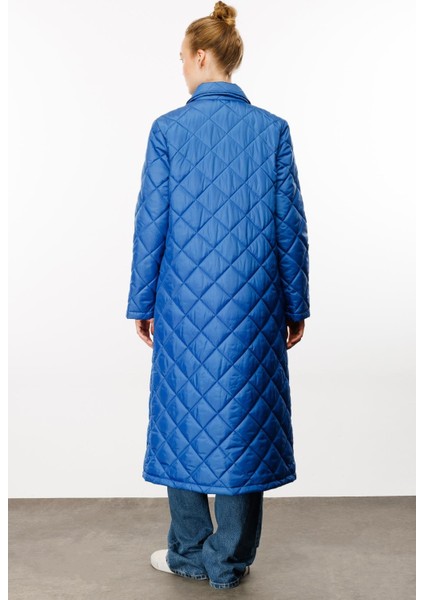 Paris Hafif Elyaf Yalıtımlı Baharlık Trençkot Kap Kaban-Mavi indirimleri