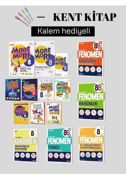 8. Sınıf Matematik - Fen B. - Türkçe -Inkılap T. - Din Kültürü (B)-Ingilizce More Set Soru Bankaları