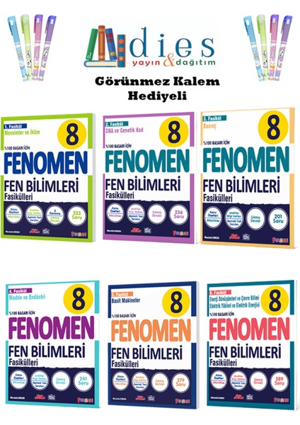 Fenomen 8. Sınıf Matematik+Fen Bilimleri+Türkçe Fasikülleri ( 3'lü Set ) fiyatları
