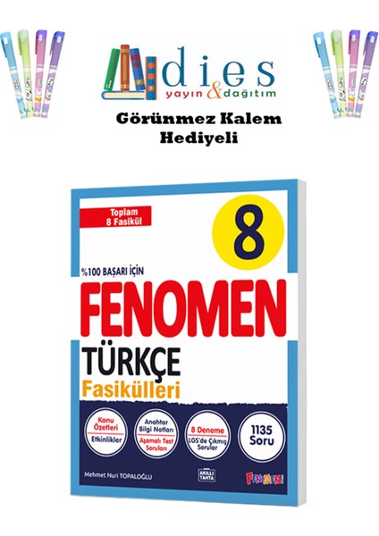 Fenomen 8. Sınıf Matematik+Fen Bilimleri+Türkçe Fasikülleri ( 3'lü Set ) modelleri