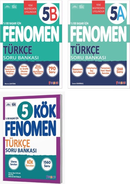 Fenomen Okul 2025 5. Sınıf Türkçe A + B + Kök Seti 3 Kitap Güncel Müfredat