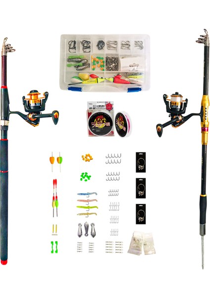 125 Parça 2 Li Hazır Olta Seti 240-210 cm