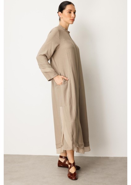 Şifon ve Garni Detaylı Hafif, Ince Ipekçe Kap-R-Taş