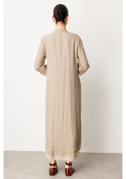 Şifon ve Garni Detaylı Hafif, Ince Ipekçe Kap-R-Taş