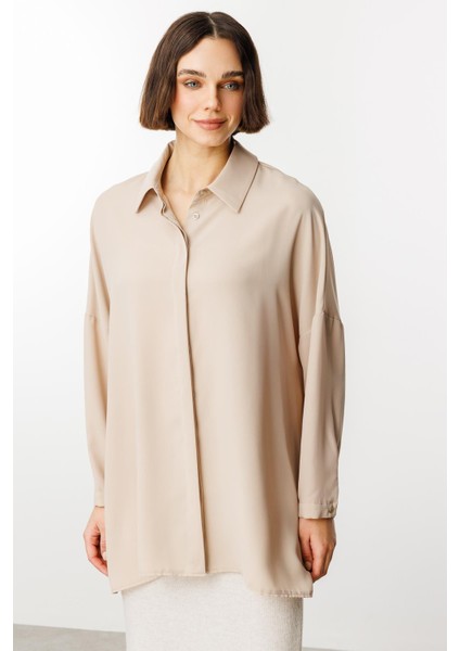 Özel Kalıp Zamansız Akıcı Kumaştan Bluz Tunik-Taş fiyatları