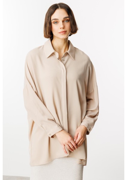 Özel Kalıp Zamansız Akıcı Kumaştan Bluz Tunik-Taş indirimleri