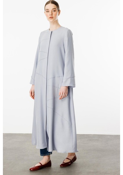 Zv Nervur Aller Dikiş Detaylı Ipekçe Doku Zamansız Spor Kap/ Ferace-Gri fiyatları