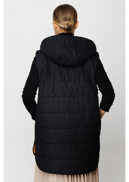 Basen Örten Kapitone Içi Dolgulu Renkli Astarlı Spor Zamansız Yelek-Siyah-Sarı fırsatları