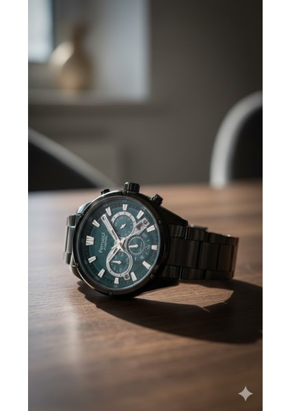 Erkek Kol Saati Siyah Renk, Yeşil Kadran – Şık Metal Kordon, 2 Yıl Garantili fiyatları