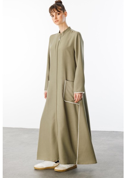 Bloom Ipekçe Kontrast Biye Spor Konforlu Kap-Ferace-Haki