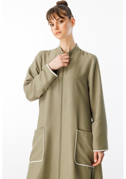 Bloom Ipekçe Kontrast Biye Spor Konforlu Kap-Ferace-Haki modelleri