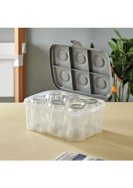 Bardak Taşıma Kutusu Şeffaf 6 Adet Kapasiteli + 160 Bölmeli Mini Küp Silikon Buz Kalıbı - 2li Set fiyatları