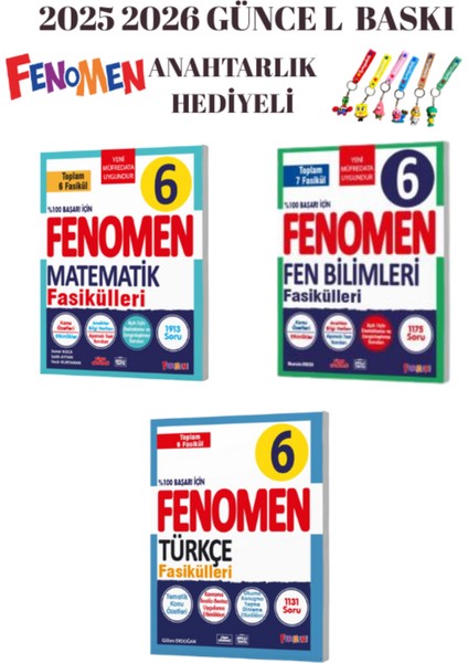Fenomen Yayıncılık 6.sınıf Matematik Fen Bilimleri ve Türkçe Fasikül Seti 2025 2026 Yeni Ürün