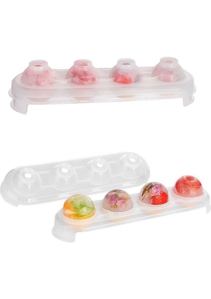 Meşhur Dubai Çikolatası Kalıbı Silikon + Silikon Tabanlı 4 Bölmeli Şeffaf Buz Kalıbı - 2li Set X6C1D indirimleri