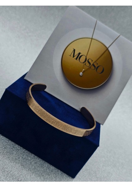 Ayetel Kürsi Yazılı Çelik Bileklik Bakır Renk fiyatları