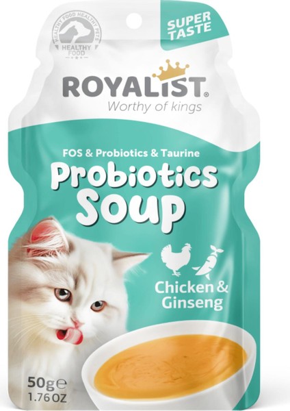 Royalist - Kediler Için Tavuklu ve Ginsengli Cevizli Probiyotik Çorba 50 gr