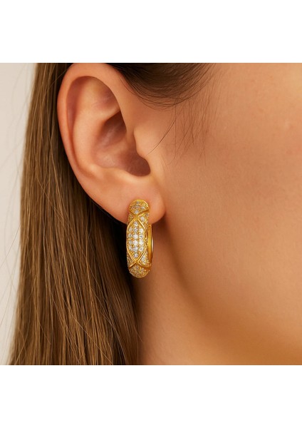 Zircon Taşlı Bijuteri Küpe