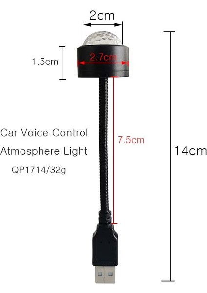 USB Mini Disco Işık- Sese Duyarlı, 8 Farklı Mod Işıklı LED - Araba & Oda Atmosfer fırsatları