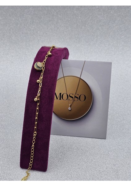 Nazar Boncuklu Detaylı Gold Renk Çelik Bileklik indirimleri