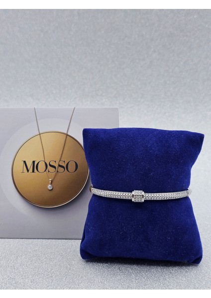 Zirkon Taşlı Gümüş Renk Kelepçe Çelik Bileklik indirimleri