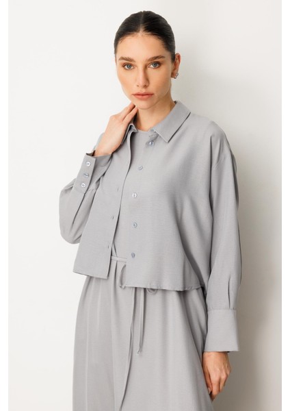 Aller Üst Beden ve Jile Iç Kombin Ipekçe Elbise Ferace-Gri modelleri