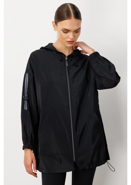 Poly Cupra Spor Ara Boy Basen Örten Baharlık Trench / Kap-Siyah modelleri