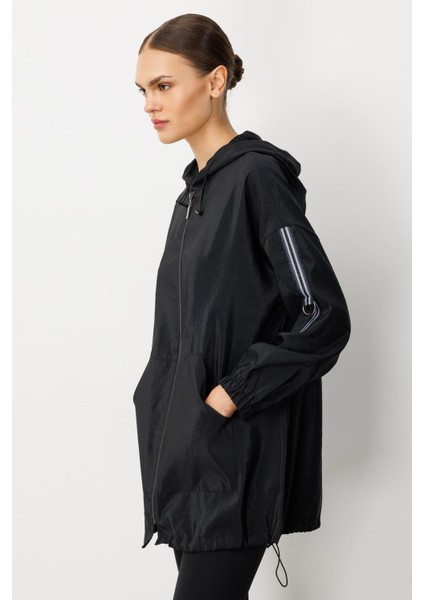 Poly Cupra Spor Ara Boy Basen Örten Baharlık Trench / Kap-Siyah fırsatları