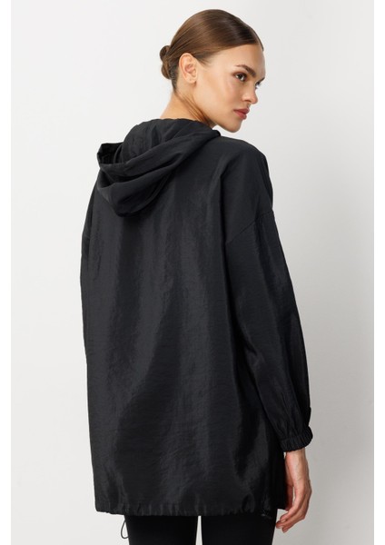 Poly Cupra Spor Ara Boy Basen Örten Baharlık Trench / Kap-Siyah indirimleri